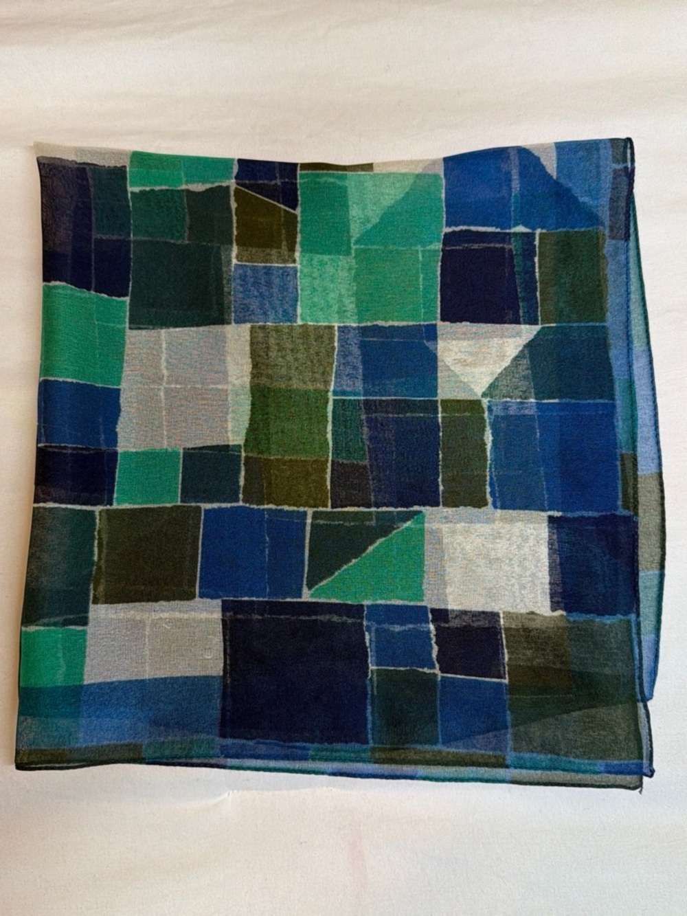 Elaine Gold Geometric Scarf Made in Italy 20”